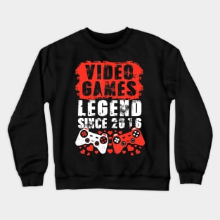 Gaming 2016 Birthday Video Games Birthday Gamer Crewneck Sweatshirt